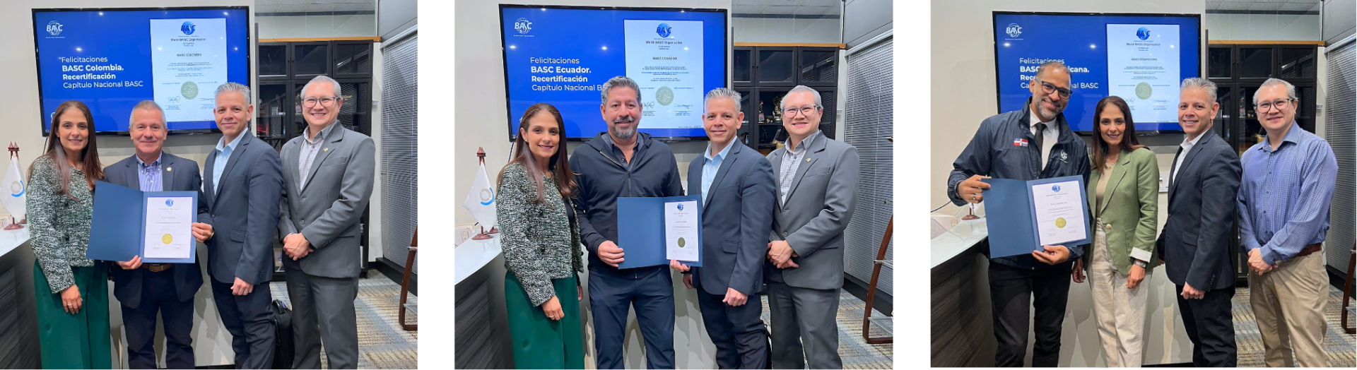 Entrega de certificados a capítulos BASC