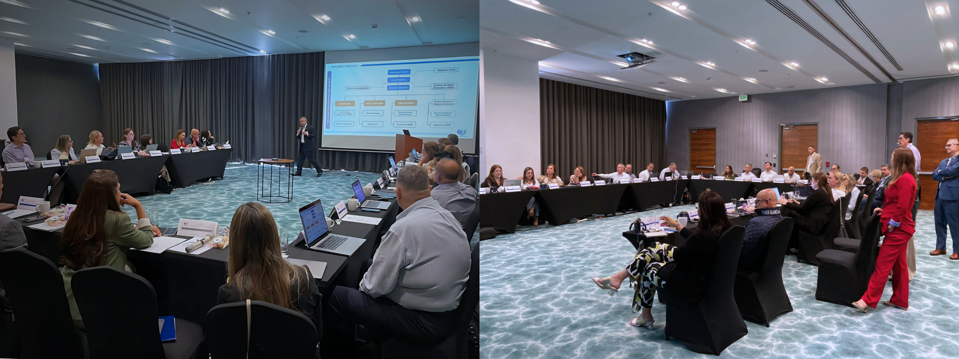 Momentos durante el intercambio de ideas en la III Conferencia de Directores Ejecutivos BASC en Guadalajara.